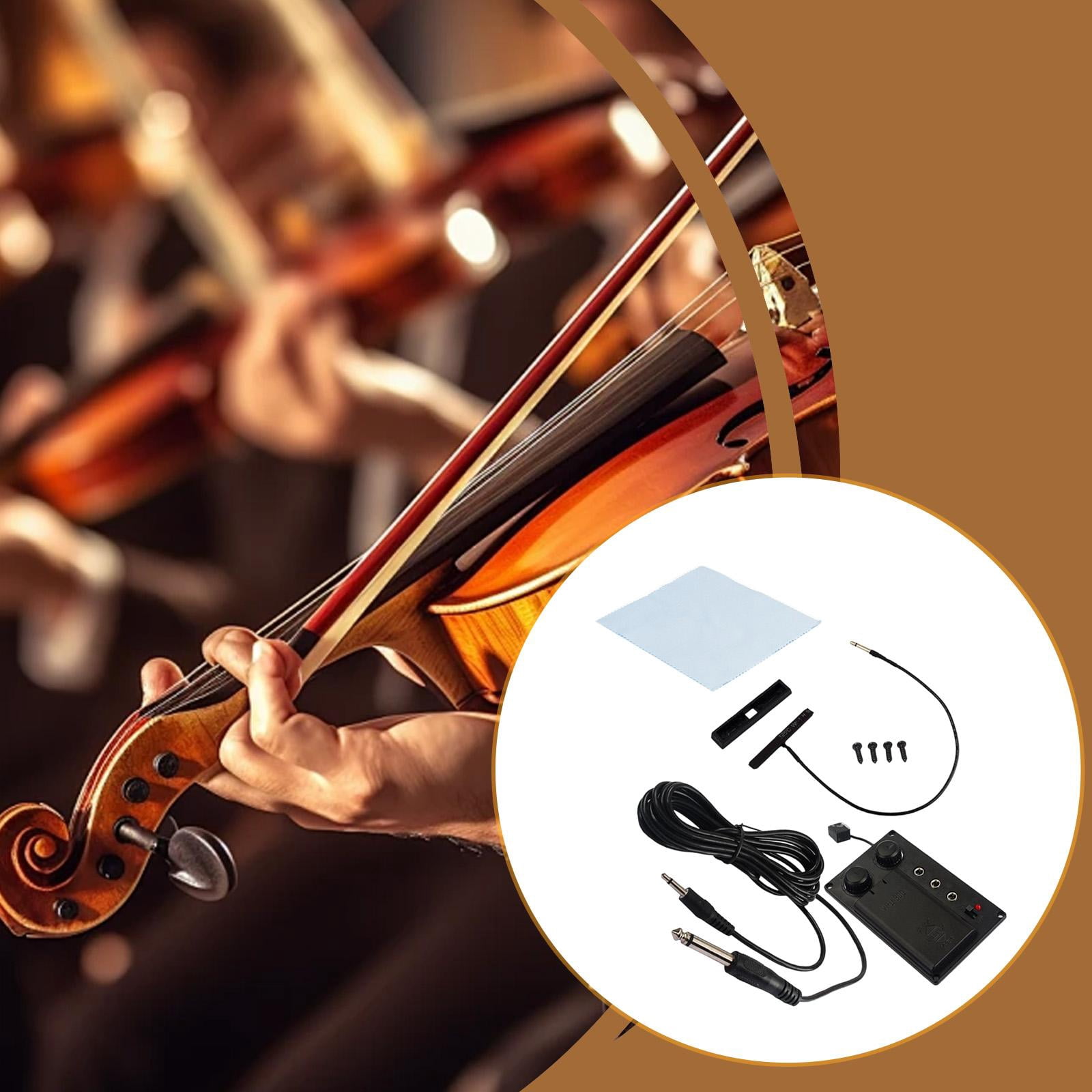 MERIGLARE Violin Pickup, VPU-300 Portable Musical Instrument Accessory Microphone Pickup for Bass, Banjo, Ukulele, Harp, Acoustic Guitars