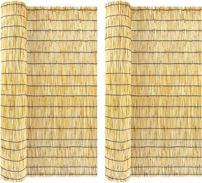 2 Pack Natural Reed Fencing Roller Blind,EcoFriendly Reed Fence