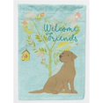 thumbnail image 1 of Carolines Treasures BB7597GF Welcome Friends Chocolate Labrador Retriever Flag - Garden Size, 1 of 3