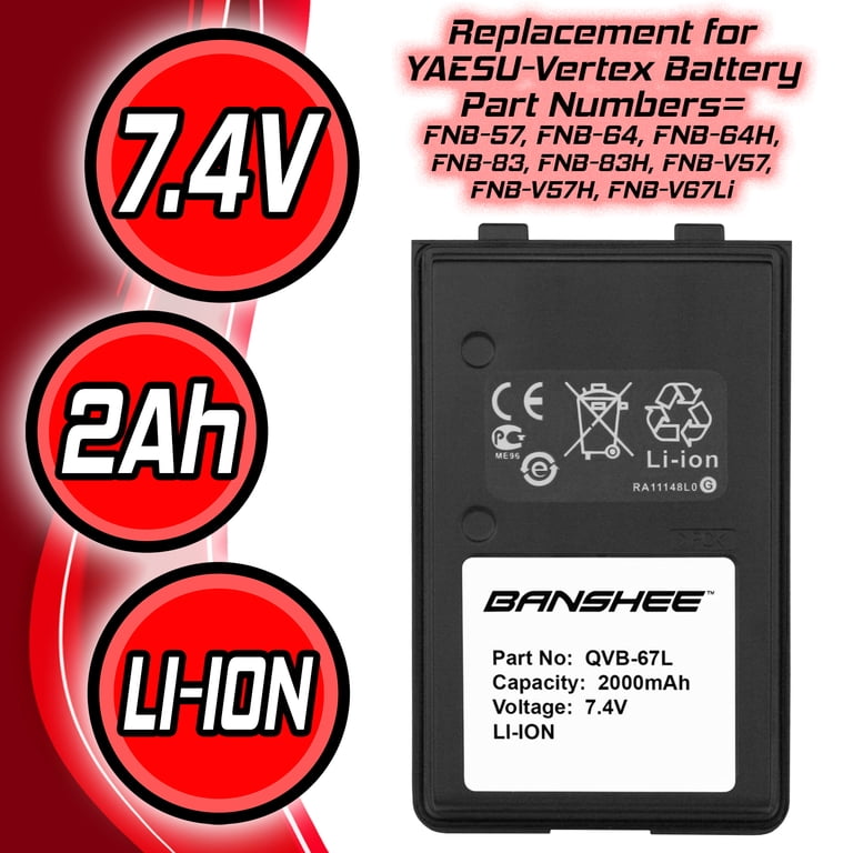 Yaesu-Vertex FNB-V57, FNB-64, FNB-83, FNB-V67LI Radio Batteries by