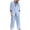 Light Blue, variant on Men's Linen 2 Piece Outfits Casual Long Sleeve Button Down Shirts and Loose Lounge Pants Matching Sets Big and Tall Beach Outfits Set