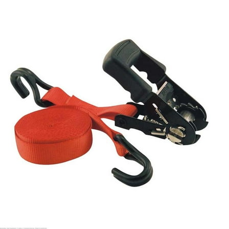 1" x 15' Rubber Handle Ratchet Strap Tie Down 2000 lb Retail Package