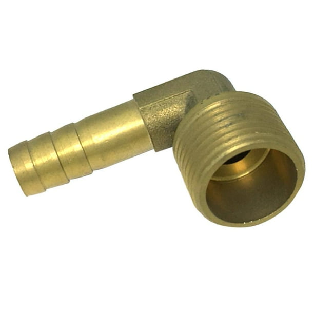 Brass Right Angle Garden Hose Connector 1/2"x10mm Barbed Male Hose