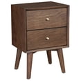 thumbnail image 4 of HomeRoots Century Modern Wood 2 Drawer Nightstand Walnut (Brown) Finish Walnut Finish, 4 of 5