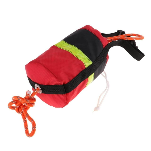 kurtrusly Safety Throw Bags Rescue Kayaking Reflective Throw Throw Bags Line Rope Lightweight 31 Meters Reflective Rope Red Black Bag