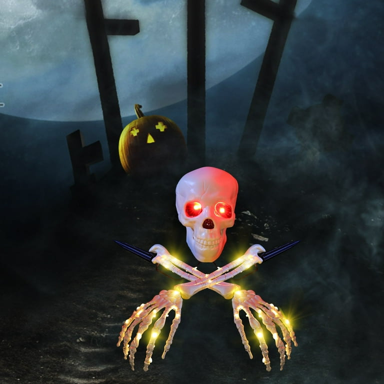 Halloween Zombie Skeleton Yard Decoration Stakes With LED Lights - Haunted House Prop 12 thumbnail image