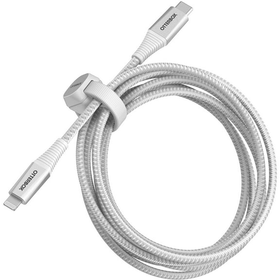 OtterBox Premium Pro Fast Charge Lightning to USB-C Cable 2M (6.6FT) - Ghostly Past (White)