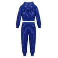 thumbnail image 3 of Aislor Kids Boys Girls Hip-hop Jazz Stage Performace Sequins Hooded Tops Jacket with Pants Dance Outfit, 3 of 7