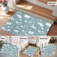thumbnail image 6 of Vintage Abstract Flower Area&nbsp;Rug 2x3ft Retro White Floral Teal Texture Non-Slip&nbsp;Washable Square&nbsp;Rugs Soft Felt Indoor Floor Mat for Bedroom Kitchen Living Room Bathroom, 6 of 9