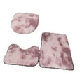 thumbnail image 2 of Juego de 3 alfombrillas de baño peludas con tapa de inodoro. rosa con violeta, 2 of 9