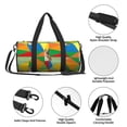 thumbnail image 6 of Xecao German Shepherd Dog print Round Travel Duffel Bag is a foldable gym bag with an inner pocket, perfect for travel sports, 6 of 8