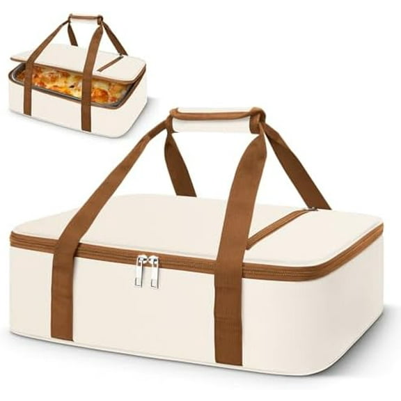 Insulated Casserole Carrier – Portable Tote for Hot or Cold Food, Warmer & Cooler Bag Lunch Bag, Fits 9" x 13" Baking Dish, Ideal for Potluck Parties