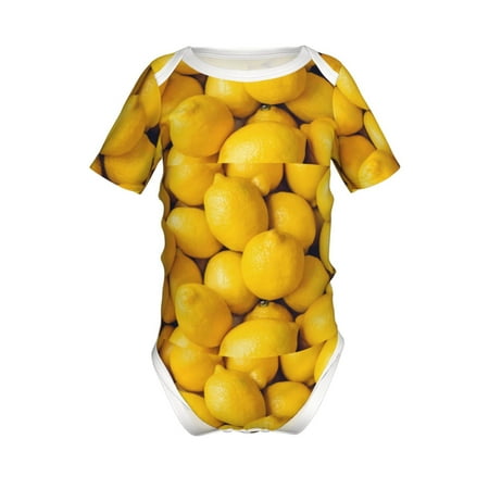 

Gaeub Ripe Yellow Lemon Print Infant Climbing Onesie Toddler Outfit Newborn Baby Bodysuit Baby Boy Girl Clothes -6 Months