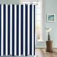 thumbnail image 3 of Fabric Shower Curtain, Navy Blue and White Striped Geometric Bathroom Curtain with 12 Hooks Waterproof No Bad Odor Machine Washable Bath Curtains for Bathroom, Spa Room, 72"x84", 3 of 6