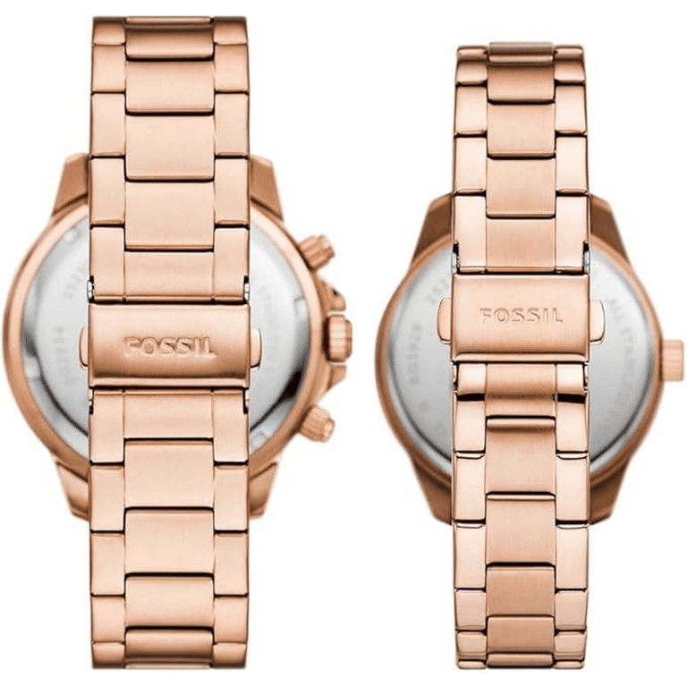 時計 FOSSIL His and Her watch His and Hers Multifunction Two-Tone Stainless Steel Watch