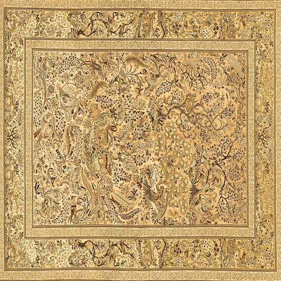 Ahgly Company Indoor Square Animal Brown Traditional Area Rugs, 5' Square
