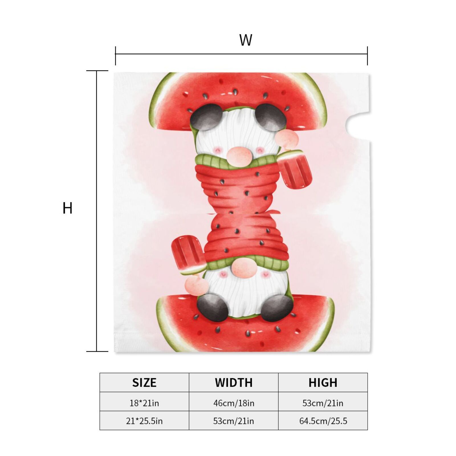 Logiee Watermelon Gnome Print Post Letter Box Wrap Decor, Mailbox Cover Suitable for Standard Mailbox and Large Size Mailbox,Outdoor Yard Decoration-21x18 in