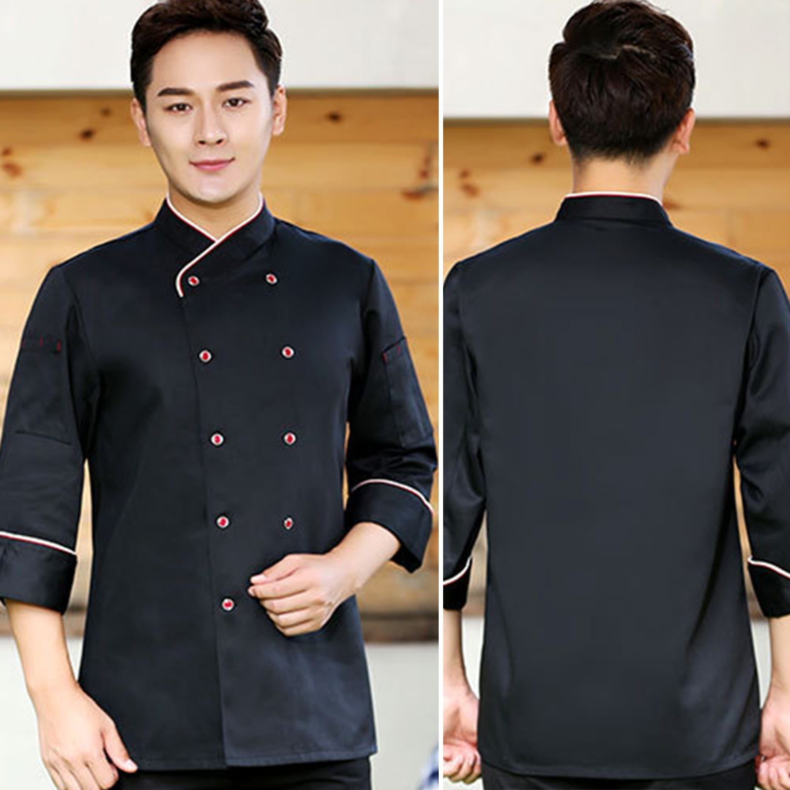 Yasu Unisex Chef Jacket Stain Proof Stand Collar Professional