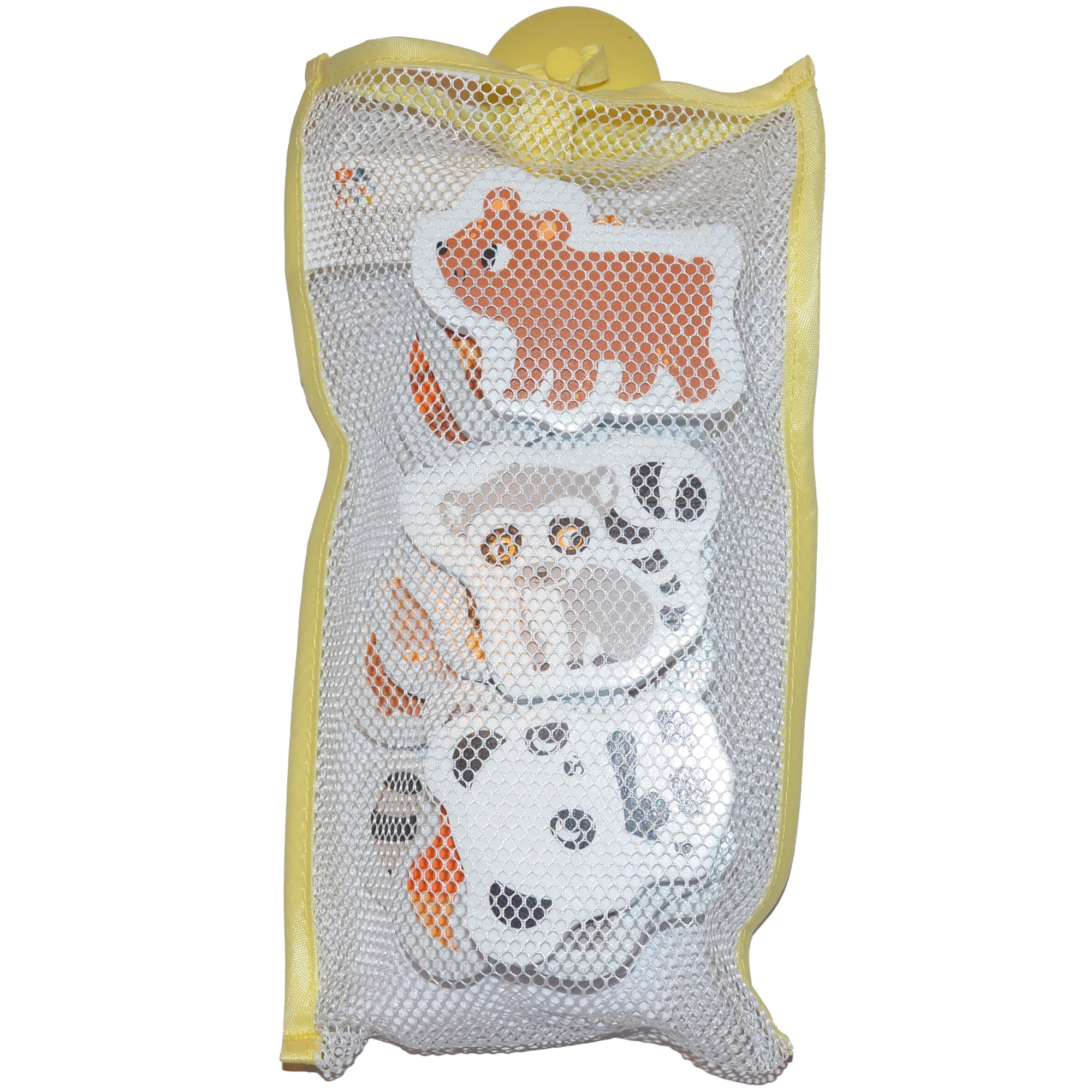 Buddy & Barney: Bath Time Stickers - Furry Friends - 12 Reusable Chunky Foam Pieces, Land & Water Animals, Mesh Storage, Water Tub Toy, Kid-Toddler 1+