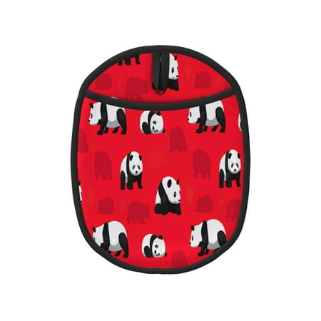 

1 Pc Silicone Pot Mat Mitten Heat-Resistant Quilted Liner Oven Hot Pads With Pockets For Women Men Kitchen Cooking Bbq Baking Bear Panda