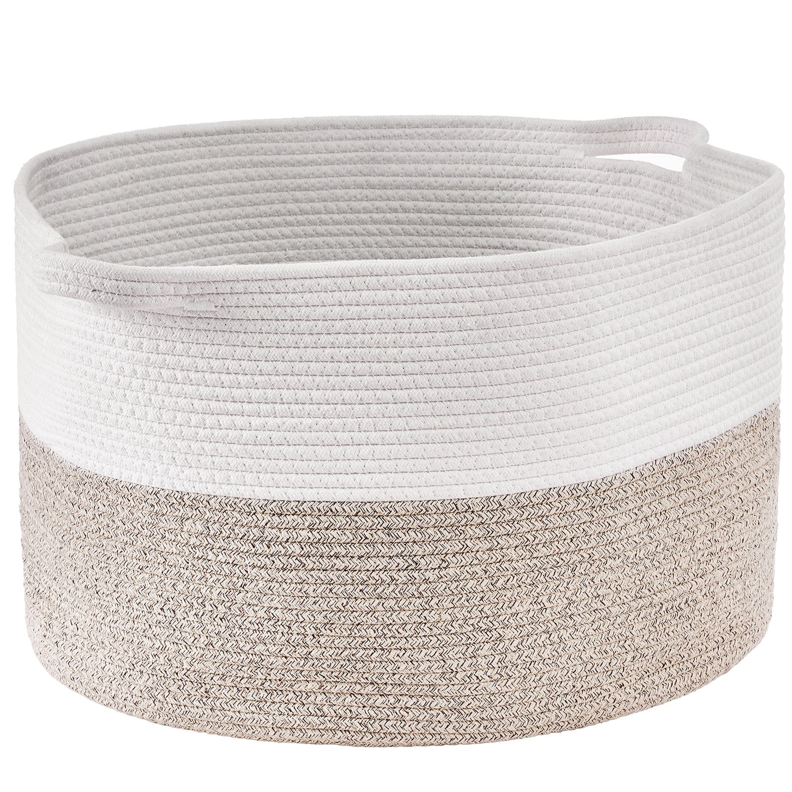 STAWAY Extra Large Cotton Rope Storage Basket - 87L Woven Blanket Organizer with Portable Handles - Perfect for Toys, Clothes, and Home Essentials