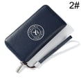 thumbnail image 2 of Mens Long Wallet Retro Faux Leather Credit Card Wallet Zip Billfold with Strap, 2 of 10
