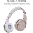 thumbnail image 6 of Bluetooth Headphones Over-Ear 2 in 1 Cordless Foldable Twist-Out Speaker Wireless Stereo Bass Headphone with NFC FM Radio/AUX/TF Card Slot Sports Retractable Headband Headset (Gold), 6 of 9