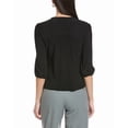 thumbnail image 2 of CeCe womens  Twist Keyhole 3/4-Sleeve Knit Top, s, Black, 2 of 3