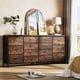 thumbnail image 5 of 14 cajón cómoda 63 pulgada fabric cómoda mesa de TV con power outlet para 65 70 75 pulgada TV long entertainment center para dormitorio closet sala de estar entrada, 5 of 7