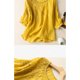 thumbnail image 3 of ICHUANYI Liquidación Camisa pequeña de ramio con Manga de Cinco Puntos para Mujer, Top de algodón Vintage literario Suelto, Top/Camisa de Manga Larga con Cuello Redondo ICHUANYI WER202308250281, 3 of 6