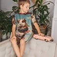 thumbnail image 4 of Fotbe Hot Air Balloon Guinea Pig Pijama Estampada de 2 Piezas para Niños – Ropa de Dormir de Manga Corta Cómoda para Niños y Niñas, Camiseta y Shorts de Algodón-3X-Large, 4 of 6