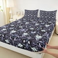 thumbnail image 3 of Homewish Vintage Flowers 4 Pieces Queen Sheet Sets For Boys Girls,Floral Blossoms Ultra Soft Flat Sheet,Exotic Style Queen Fitted Sheet,Luxury Bedroom Decor, 3 of 7