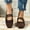 Coffee, variant on Women's Mary Jane Flats Square Toe Double Strap Bow Decor Faux Suede Buckle Slip On Casual Flat Shoes For Daily Wear Black 6
