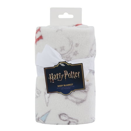 Warner Brothers Harry Potter Plush Baby Blanket, Gray, Infant Child
