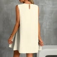 thumbnail image 3 of Vestido Corto para Mujeres Verano Moda Casual Impreso Lado Plisado Cuello Redondo Vestido sin Mangas para el Uso Diario, 3 of 7