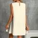 thumbnail image 3 of Vestido Corto para Mujeres Verano Moda Casual Impreso Lado Plisado Cuello Redondo Vestido sin Mangas para el Uso Diario, 3 of 7
