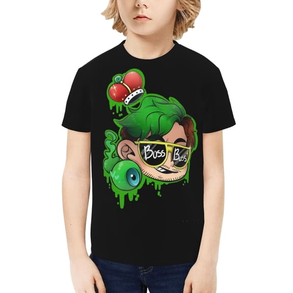 Jacksepticeye Like A Boss!!! Kids T-Shirt 3d Printed Graphic T-Shirts Boys And Girls Short Sleeve Shirts For Youth Kids X-Small