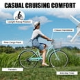 thumbnail image 7 of Ktaxon 24" Womens Bike, 7 Speed Cruiser Bike for Adults Women with Basket & Rack, Locks, Step Through City Bikes, Green, 7 of 7
