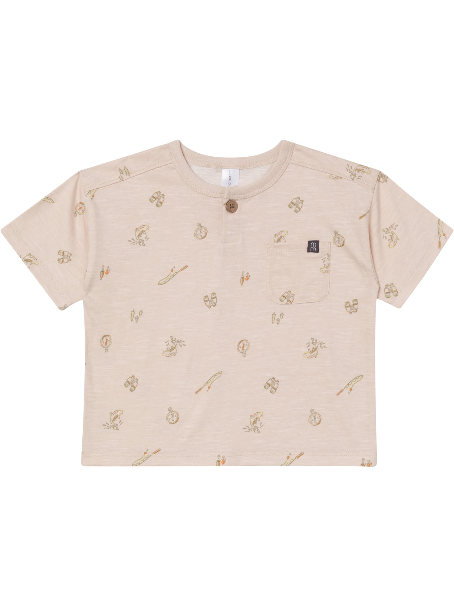 Modern Moments by Gerber Baby and Toddler Boy Henley Tee and Short Set, 2-Piece, Sizes 0/3 Months - 5T