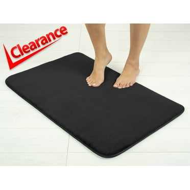 American Soft Linen, Slip Reducer Bath Rug, Super Soft Fluuff Foamed 21x32 inches Floor Mat, Bath Mat Rugs, Black