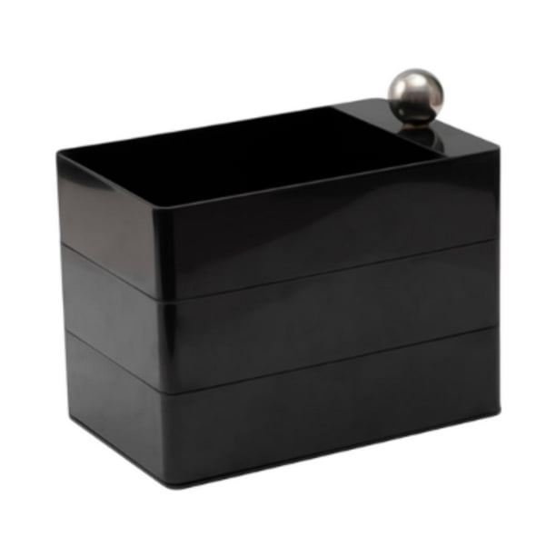 Joya giratoria del organizador de joyería de 3 capas para accesorios para el cabello para uso doméstico negro