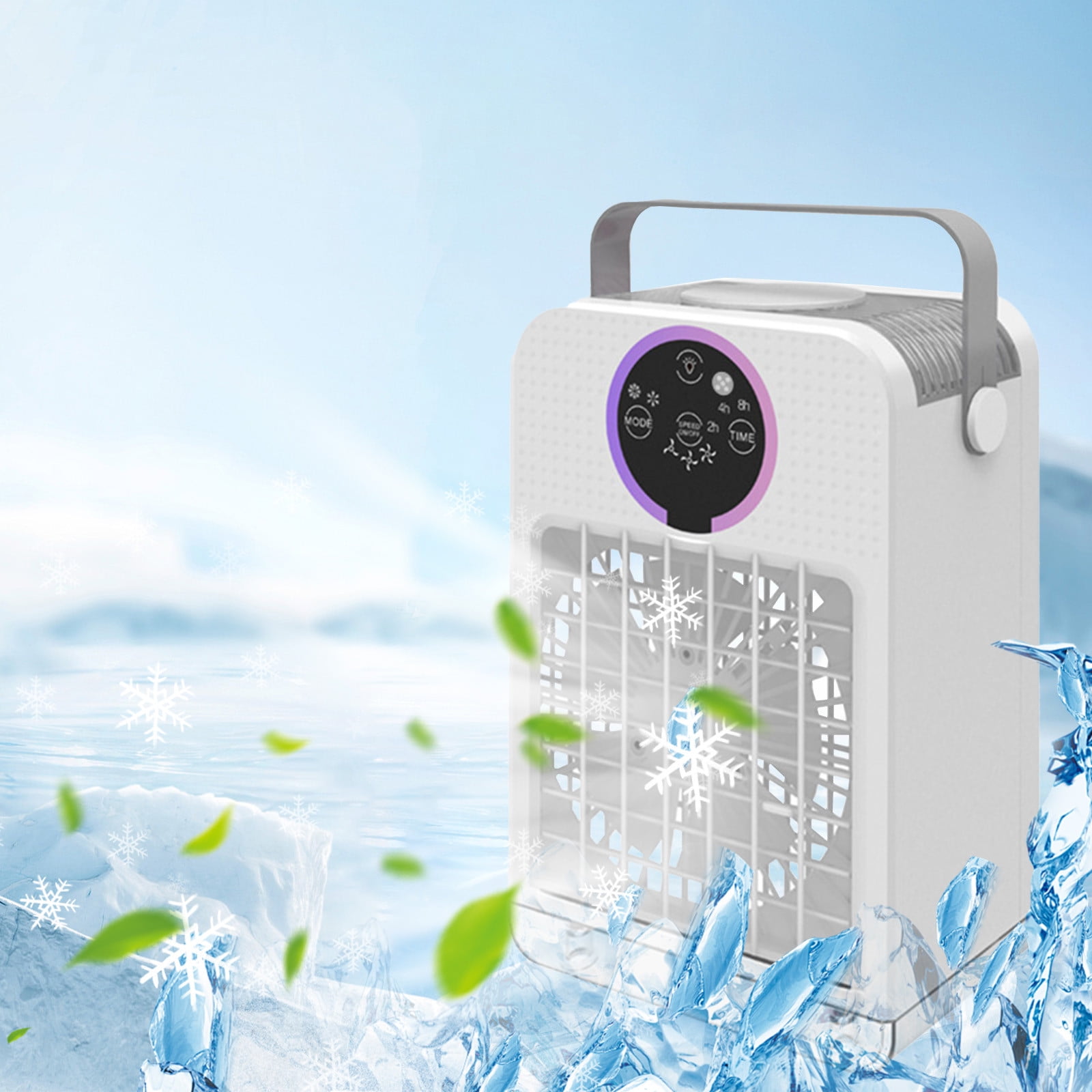 Portable Air Conditioners,3-IN-1 Evaporative Swamp Cooler,Windowless Air Conditioner,3 Speeds,Display Screen Colorful Lights,Smart Remote & Touch Control,for Bedroom,Indoor