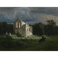 thumbnail image 3 of Arnold Böcklin 24x19 Black Modern Framed Museum Art Print Titled - Moonlight Landscape with Ruin (Moonlit Landscape) (1849), 3 of 5