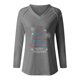 thumbnail image 5 of Puntoco Moda Mujer Causal Con Cuello En V Blusa Estampada Camiseta De Manga Larga Tops De Otoño Puntoco Puntoco-4091, 5 of 5