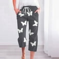 thumbnail image 2 of YDLCAFD Women's Spring And Summer Printed Lace Up Pocket Loose Wide Legged Capris (5), 2 of 4