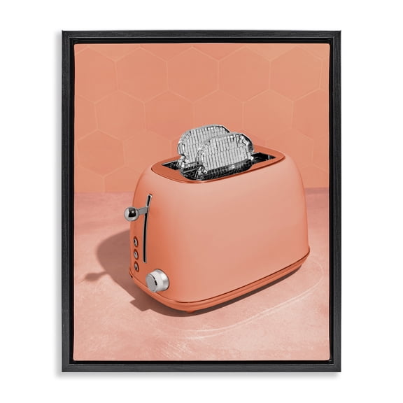 Stupell Industries Eclectic Disco Toast over Orange Black Floating Frame Canvas Art, 17 x 21, by LISH Creative