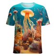 thumbnail image 5 of Jellyfish Ocean Style T Shirts Basic T-Shirt Short Sleeve Ladies Tee Shirt Summer Graphic Clothing, 5 of 6