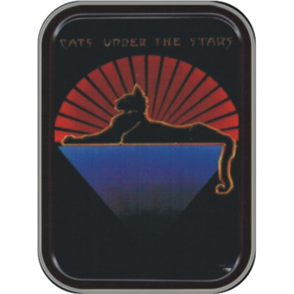 Cats Under the Stars Stash Tin Storage Container 4.37" L x 3.5" W x 1" H