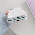 thumbnail image 4 of kmek7-for iPhone 14 Case, Cute Pink Floral Flower Pattern Aesthetic Phone Case, Raised Camera Protection Soft Slim TPU Shockproof Protective Phone Cover for Girls Women - Blue, 4 of 4