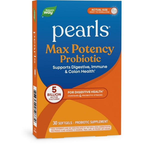 Nature's Way Pearls Max Potency Probiotic Softgels, 5 Billion Live Cultures, Unisex, 30 Count